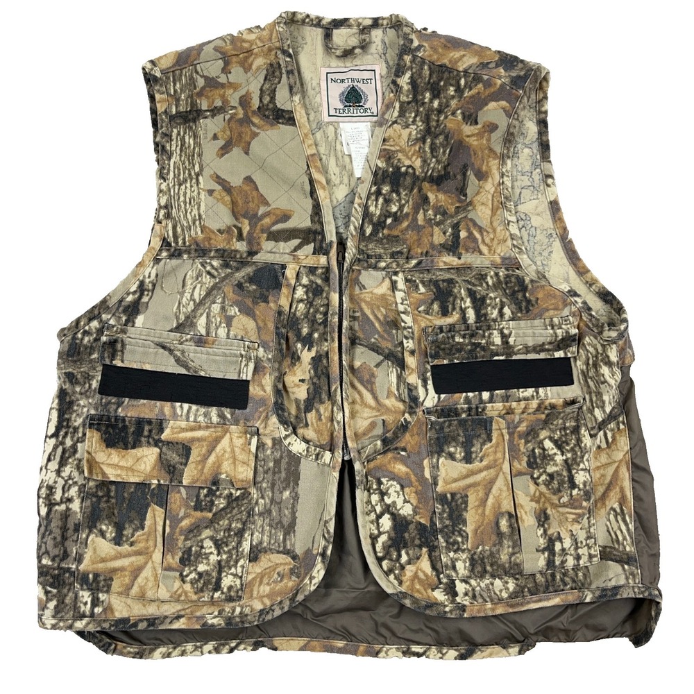 Vintage Northwest Territory Hunting Vest Men Large Sniper Camo Bird Duck 90s Y2K